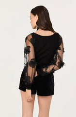 Meagan Floral Applique Sweater