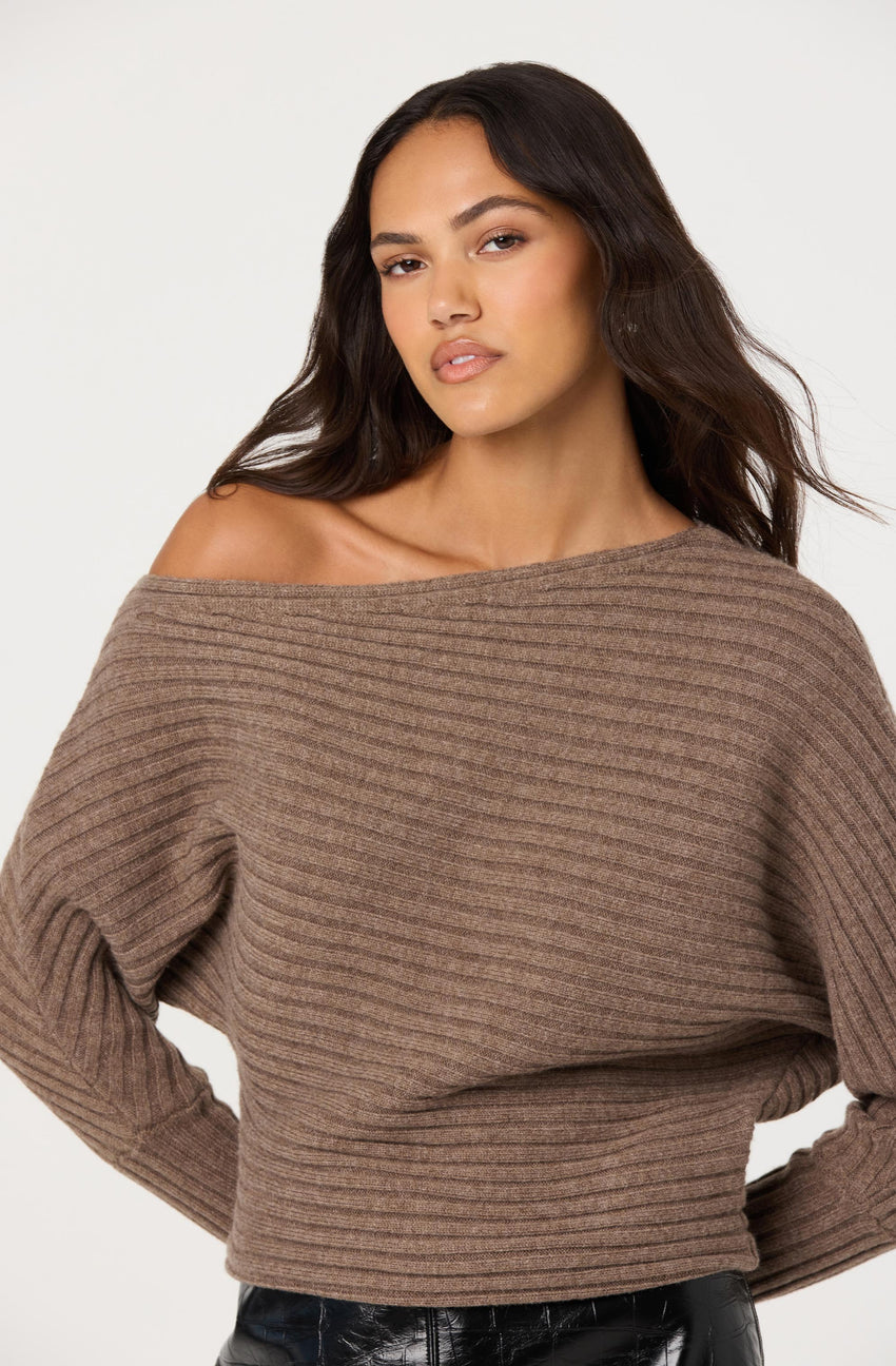 Samaria Off Shoulder Dolman Sweater