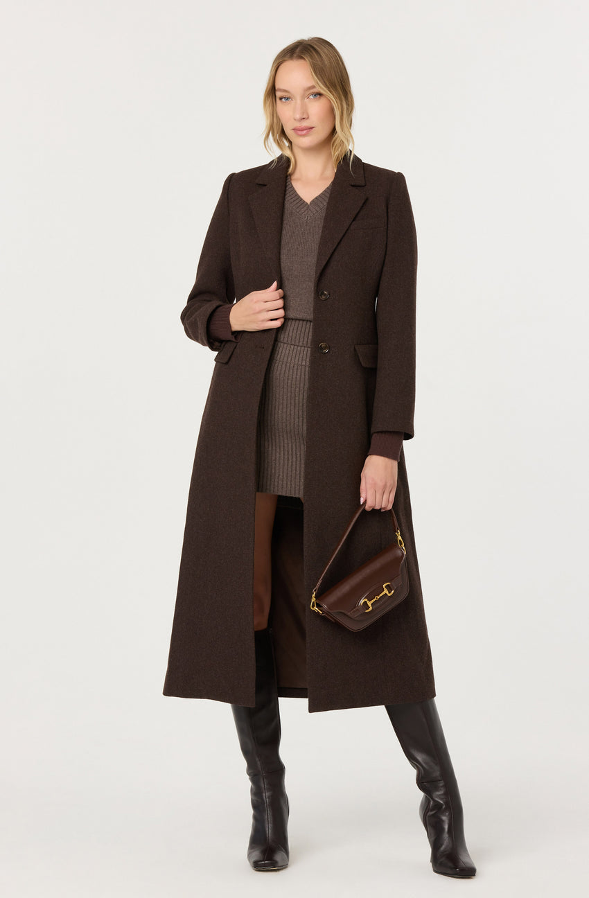 Melisse Wool Blend Longline Coat
