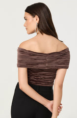 Mallina Velvet Off Shoulder Top