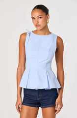 Kalish Shoulder Tie Peplum Top