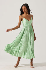 Maeve Printed Pleated Midi Dress