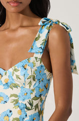 Sweetheart Bow Strap Midi Dress