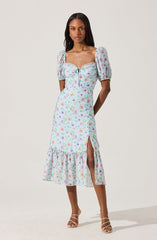 Lace Trim Bustier Midi Dress