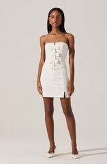 Strapless Layered Bow Mini Dress