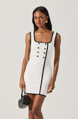 Contrast Trim Knit Mini Dress