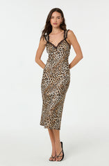 Lace Trim Midi Slip Dress