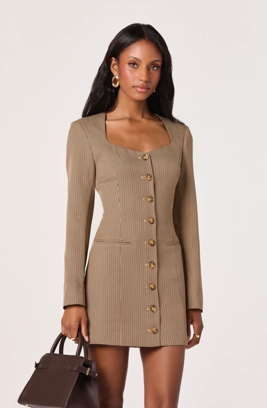Tailored Sweetheart Mini Dress