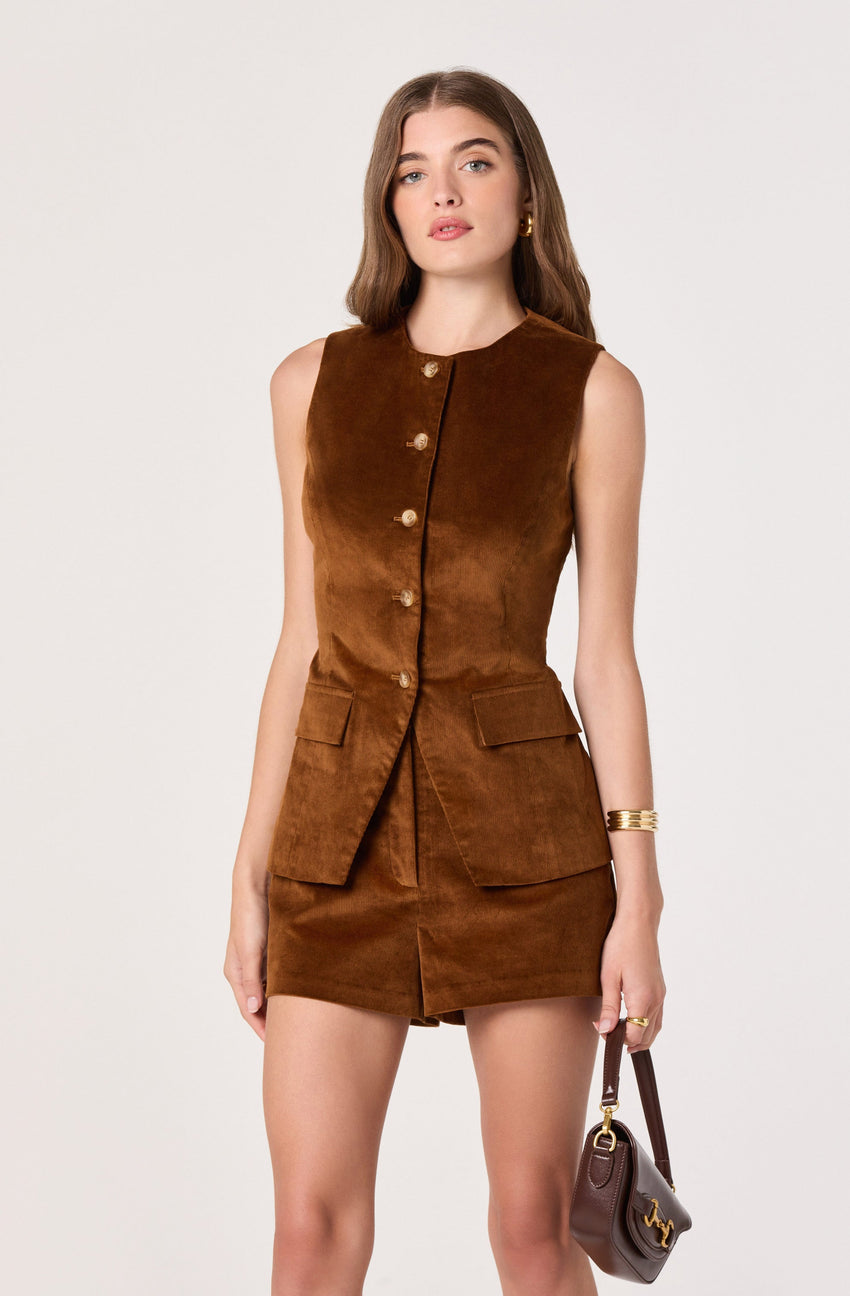 High-Rise Corduroy Shorts