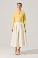 Full Flared Poplin Midi Skirt