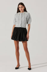 Poplin Bubble Mini Skirt
