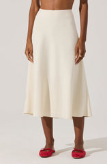 Woven A-Line Midi Skirt