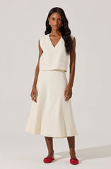 Woven A-Line Midi Skirt