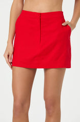 Linen-Blend Mini Skirt