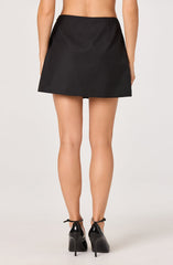 Wide Pleat Bow Mini Skirt