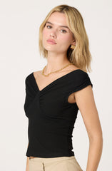 Ruched off shoulder top