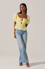 Bow Front Peplum Top