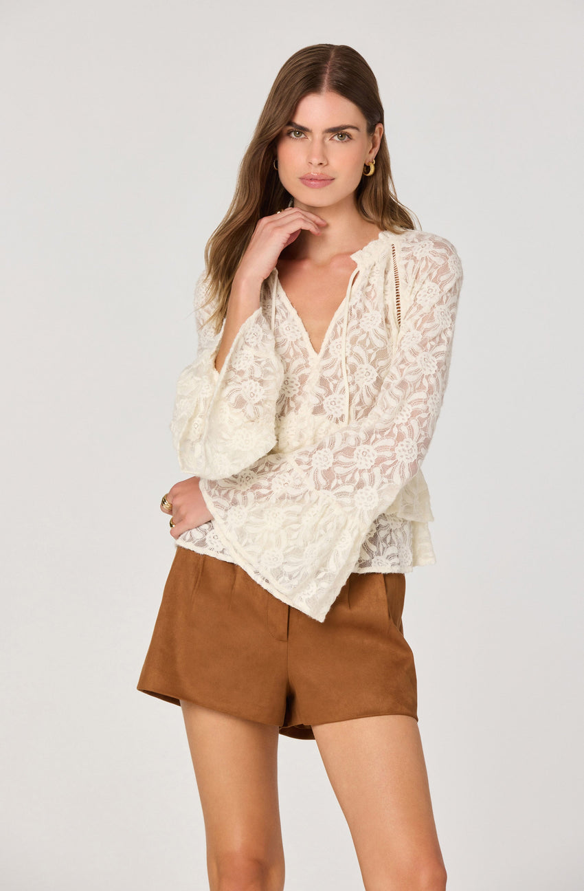 Tiered Lace V-Neck Top