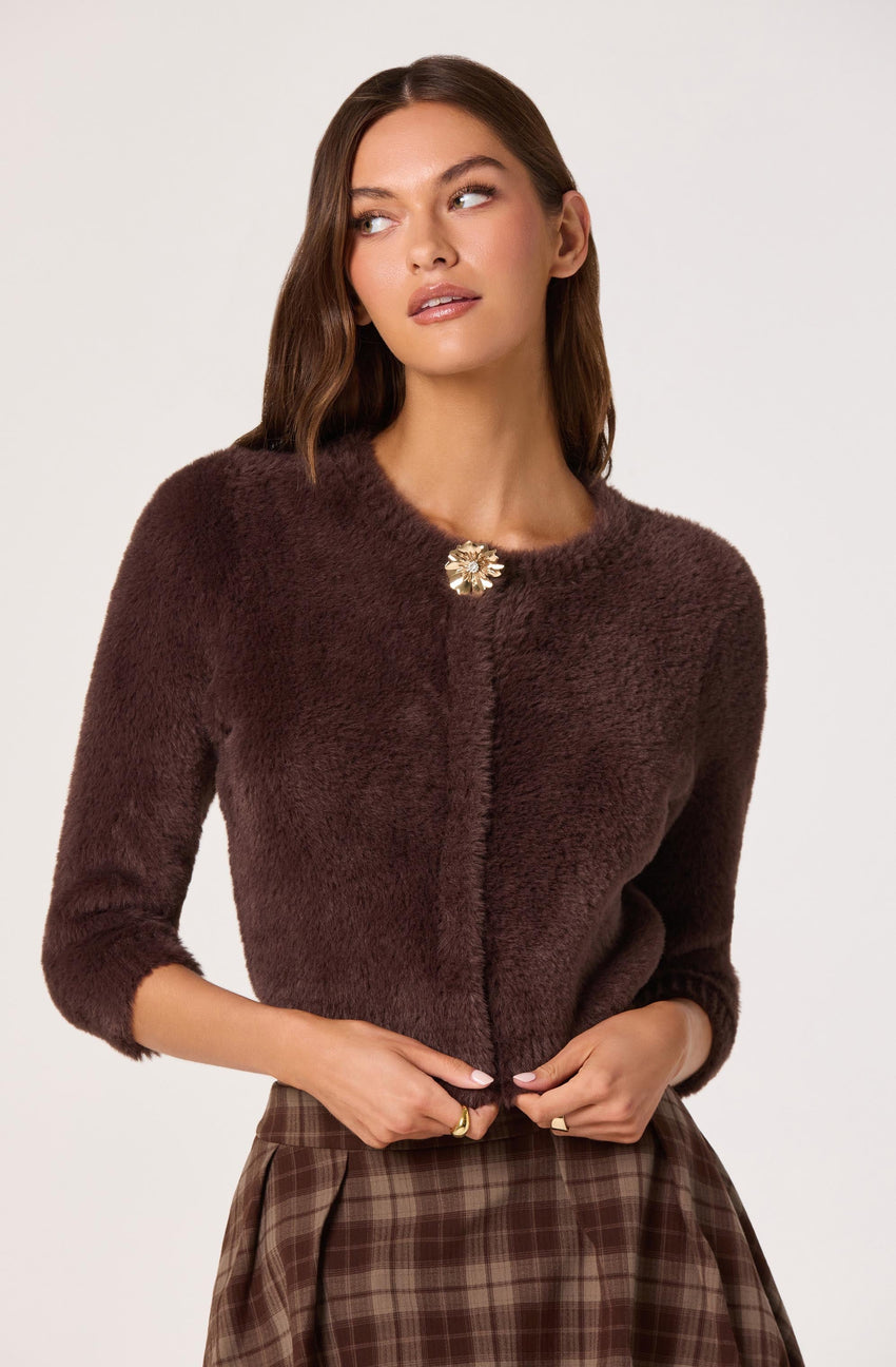 Fuzzy Cropped Cardigan