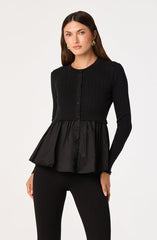 Mixed Media Peplum Top