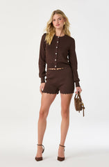 Scalloped Crewneck Cardigan