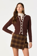 Contrast Stitch Textured Cardigan