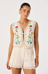 Amina Floral Embroidered Vest